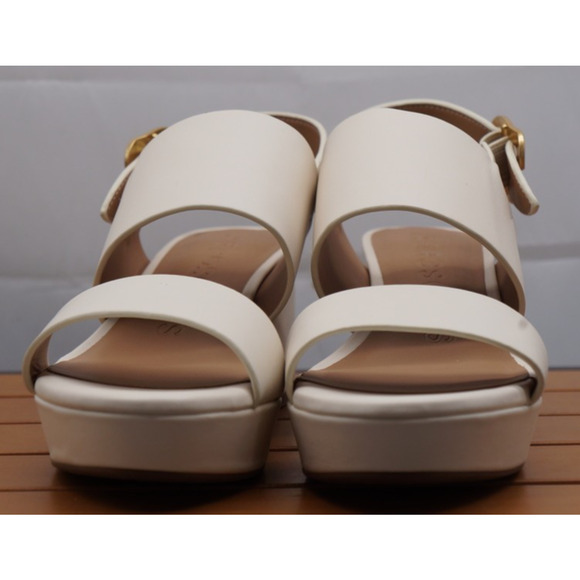 Aerosoles Women's US 7M Camera Platform Sandal Eggshell Leather - Picture 5 of 13